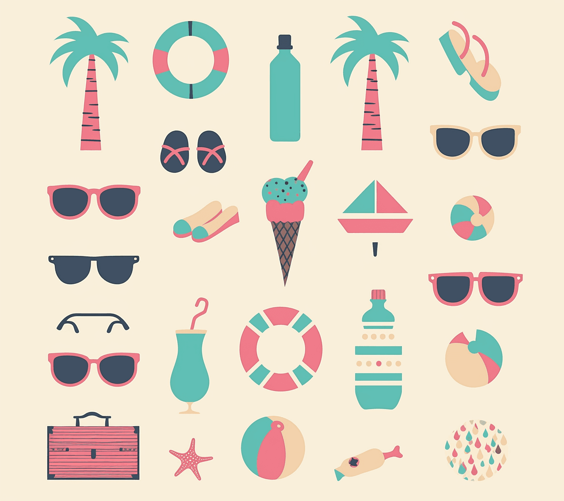 Seaside Slide original repeating artwork