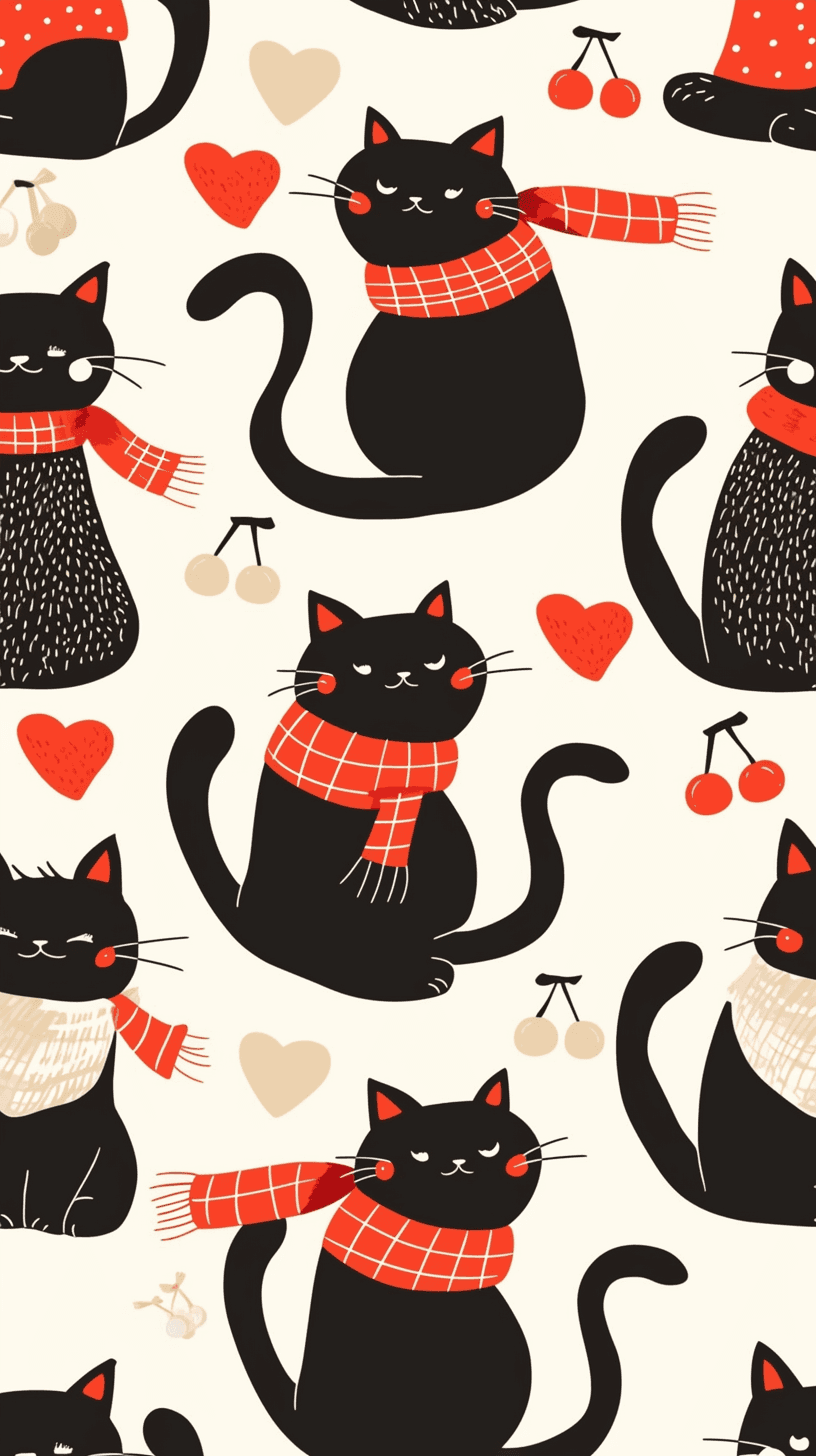 Cat 272 original repeating artwork