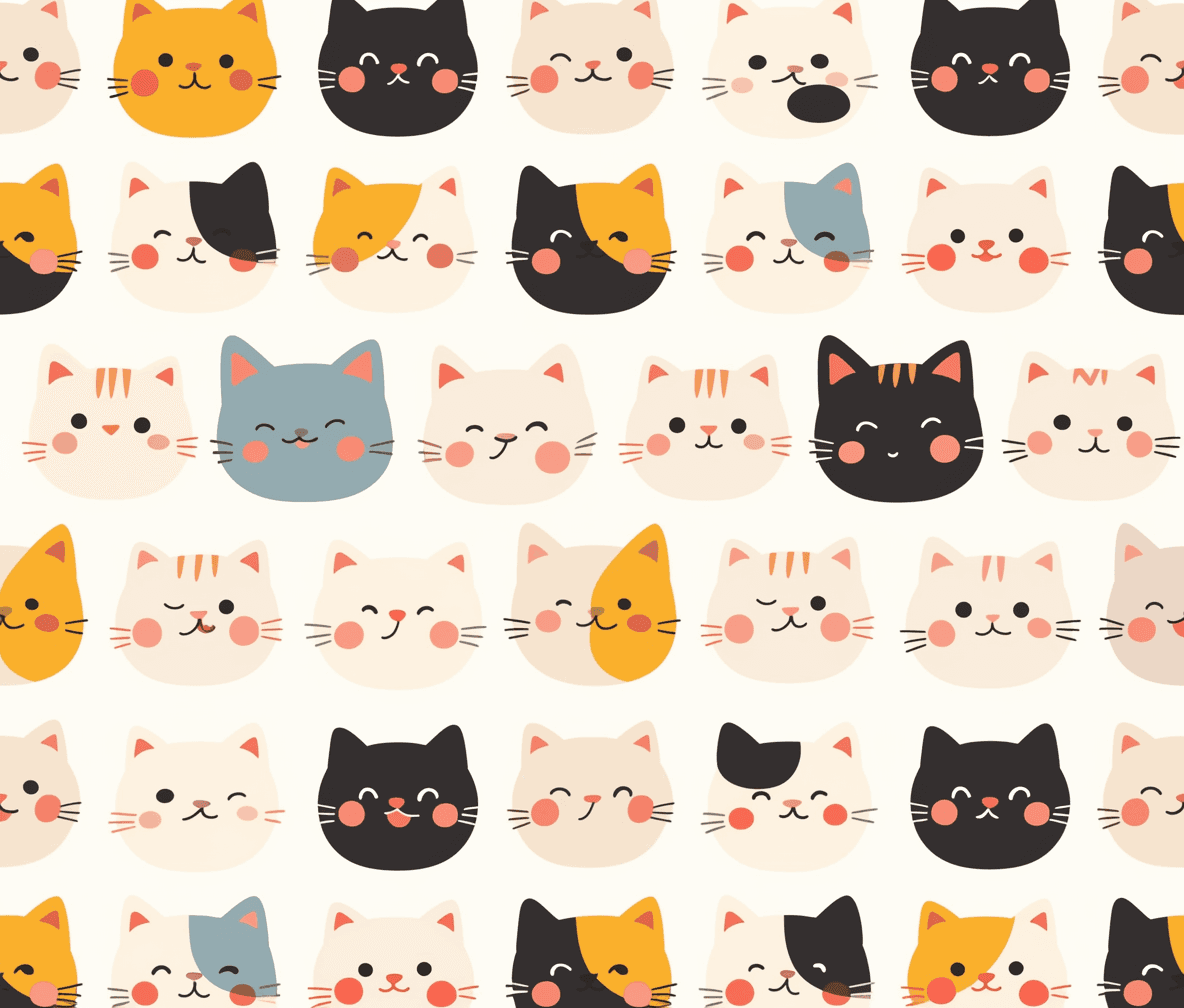 Cat 368 original repeating artwork