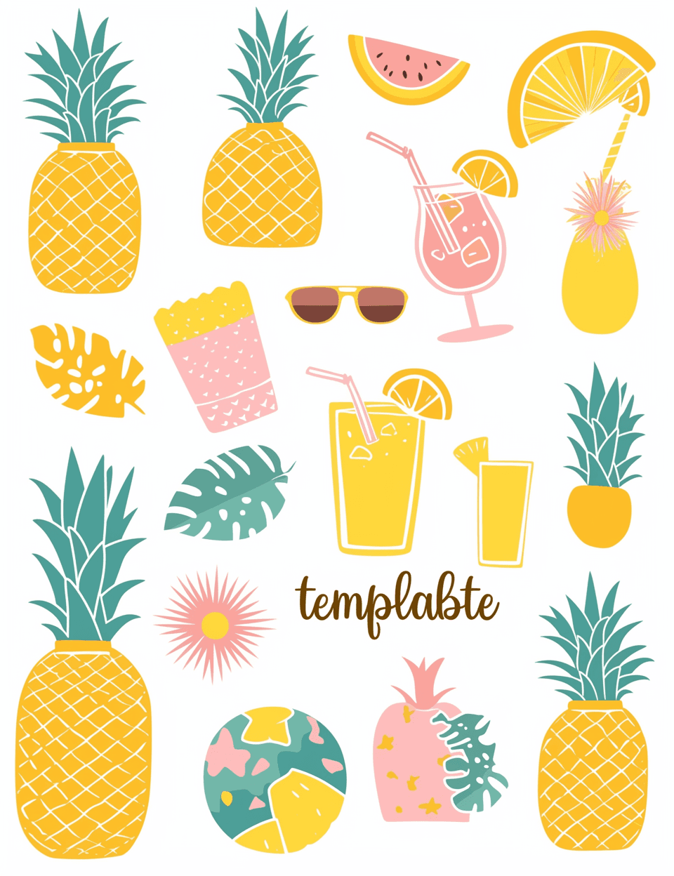 Pineapple Bop original repeating artwork