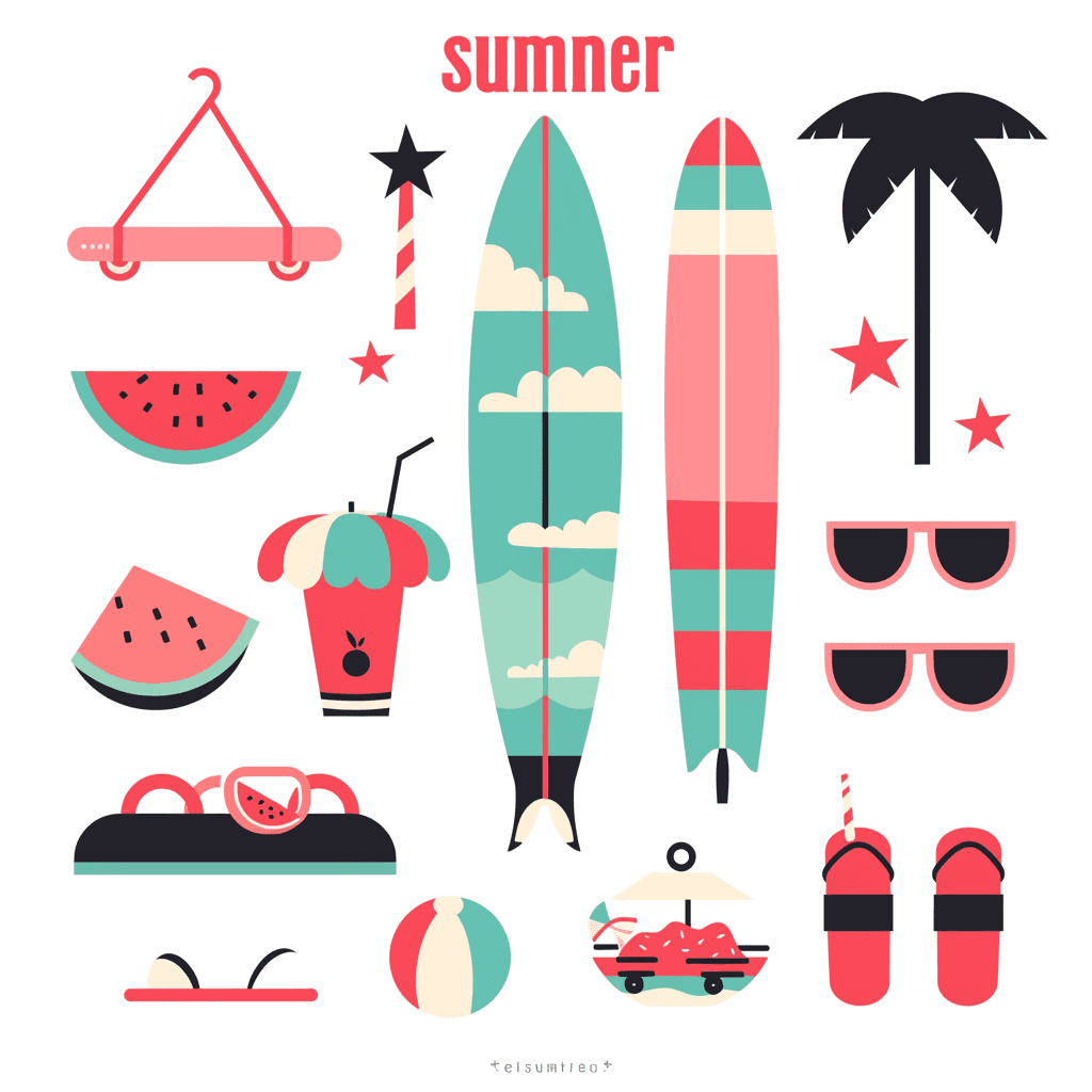 Seaside Pals original repeating artwork