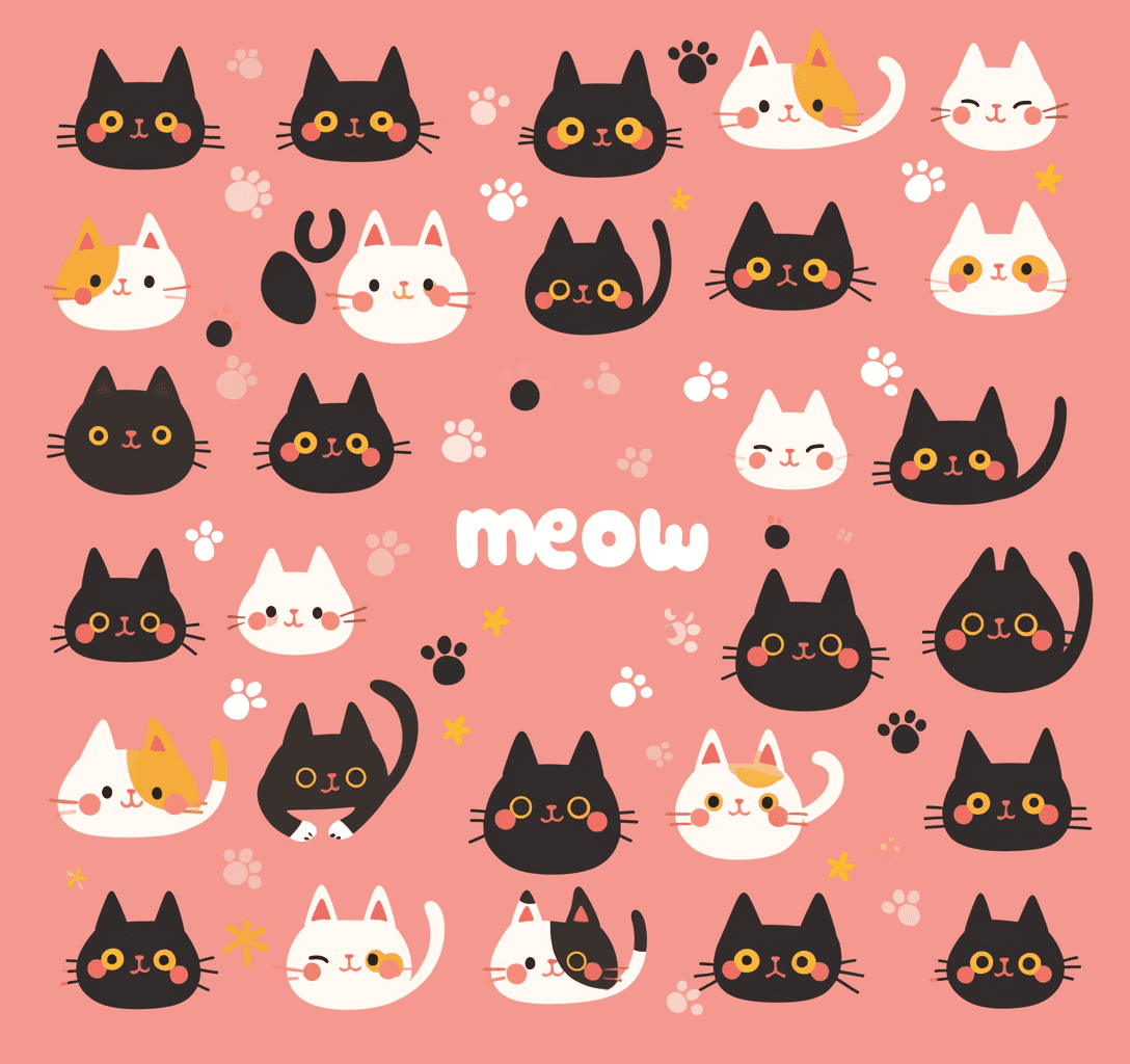 Cat 256 original repeating artwork