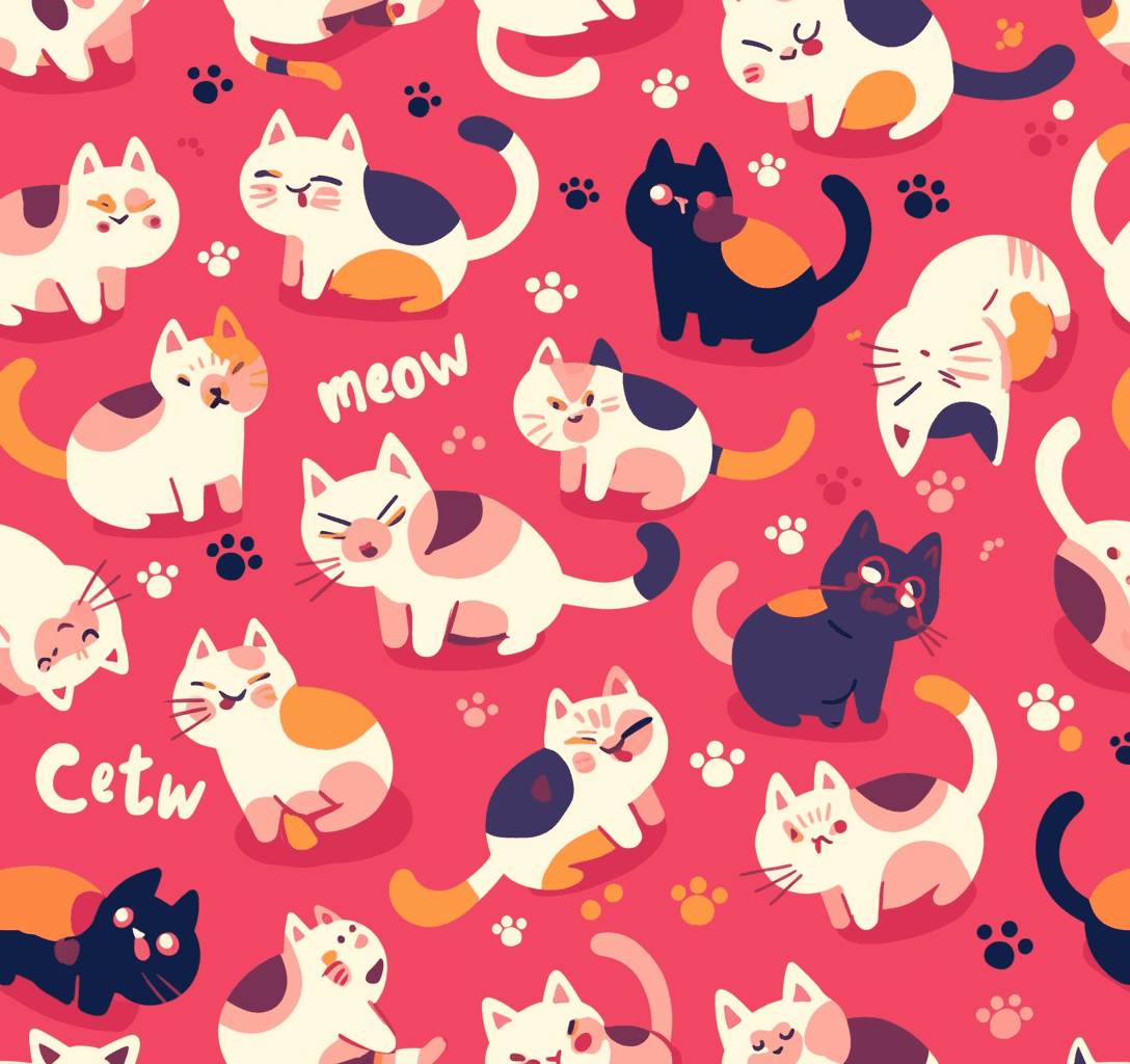 Cat 243 original repeating artwork