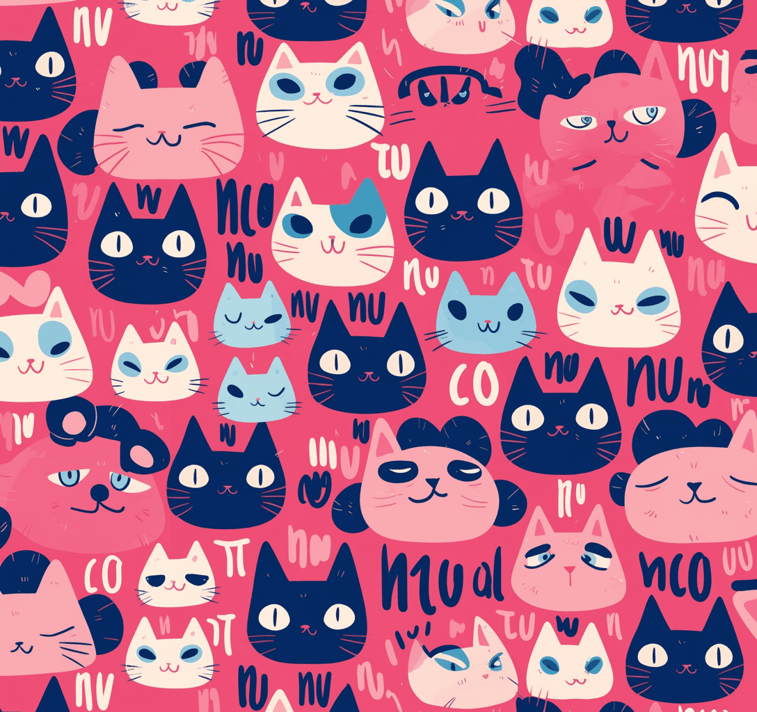 Cat Road original repeating artwork