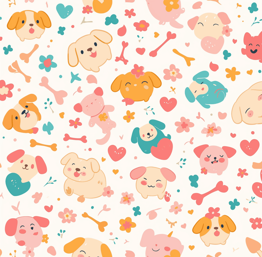 Dog Parade original repeating artwork