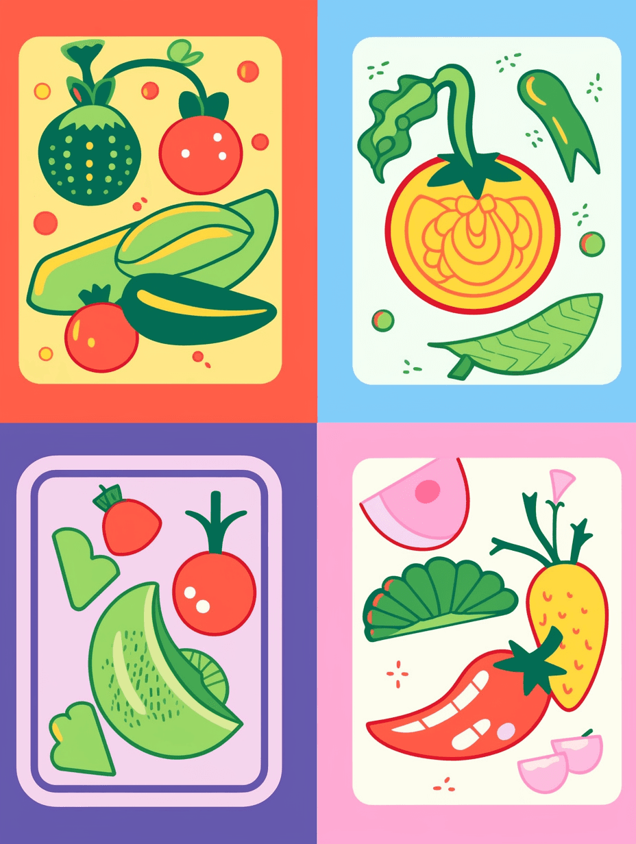 Veggies Flare original repeating artwork
