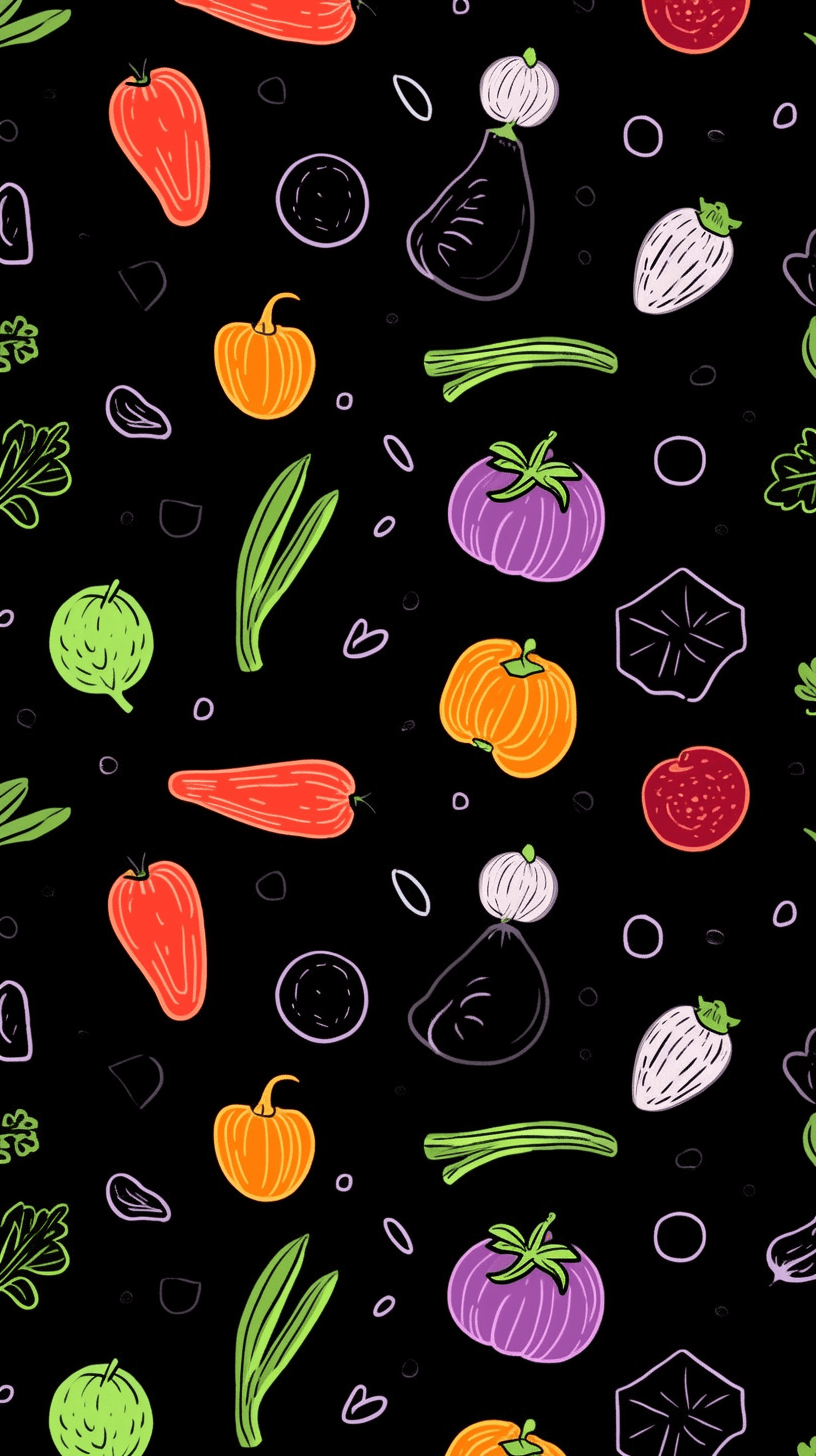 Veggies Kick original repeating artwork