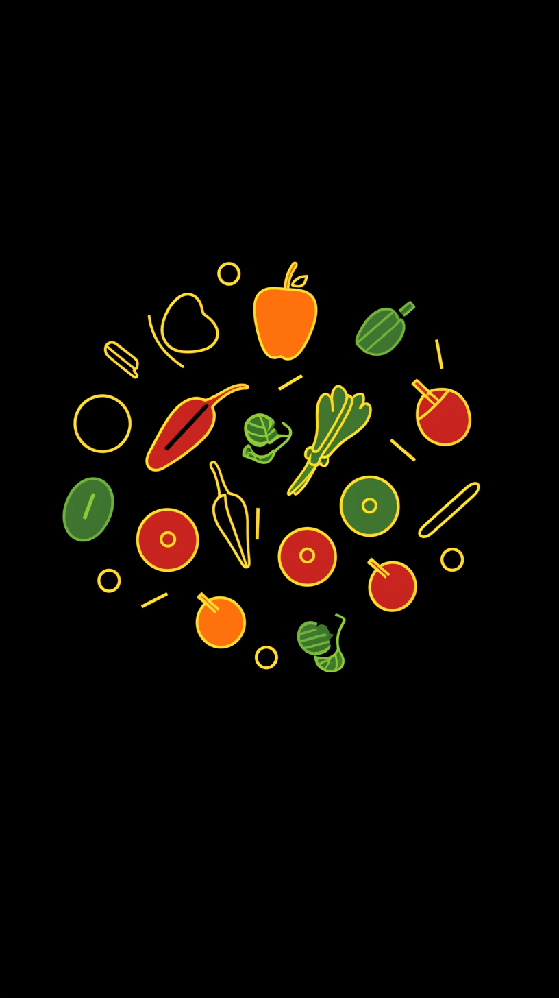 Veggies Burst original repeating artwork