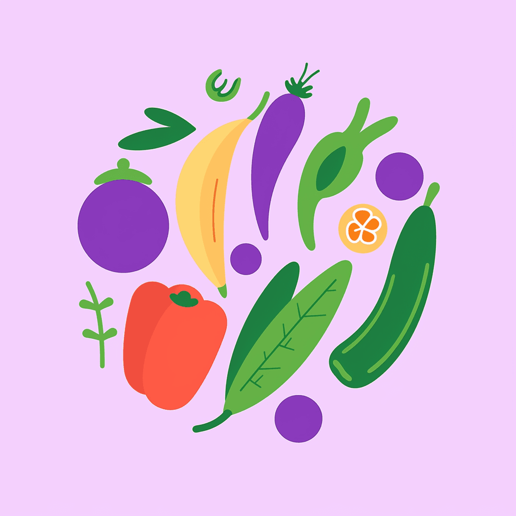 Veggies Zip original repeating artwork