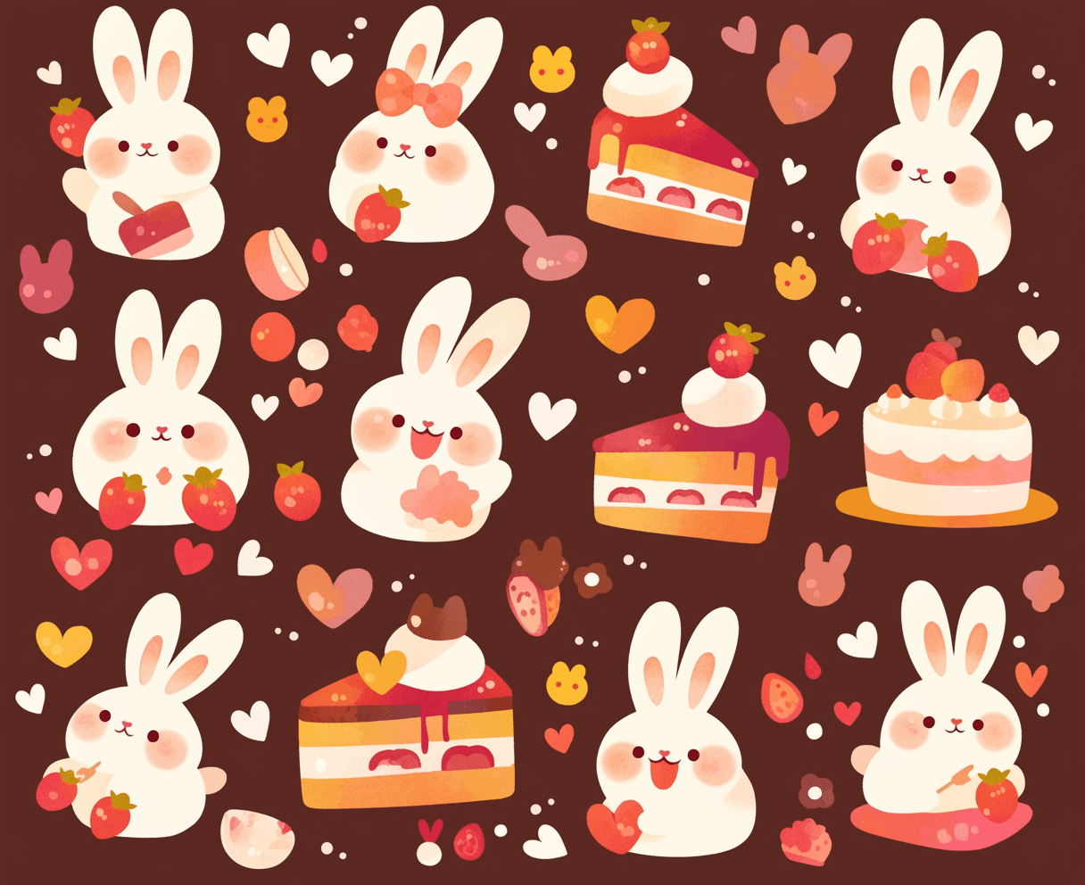 Bunny Zoom original repeating artwork