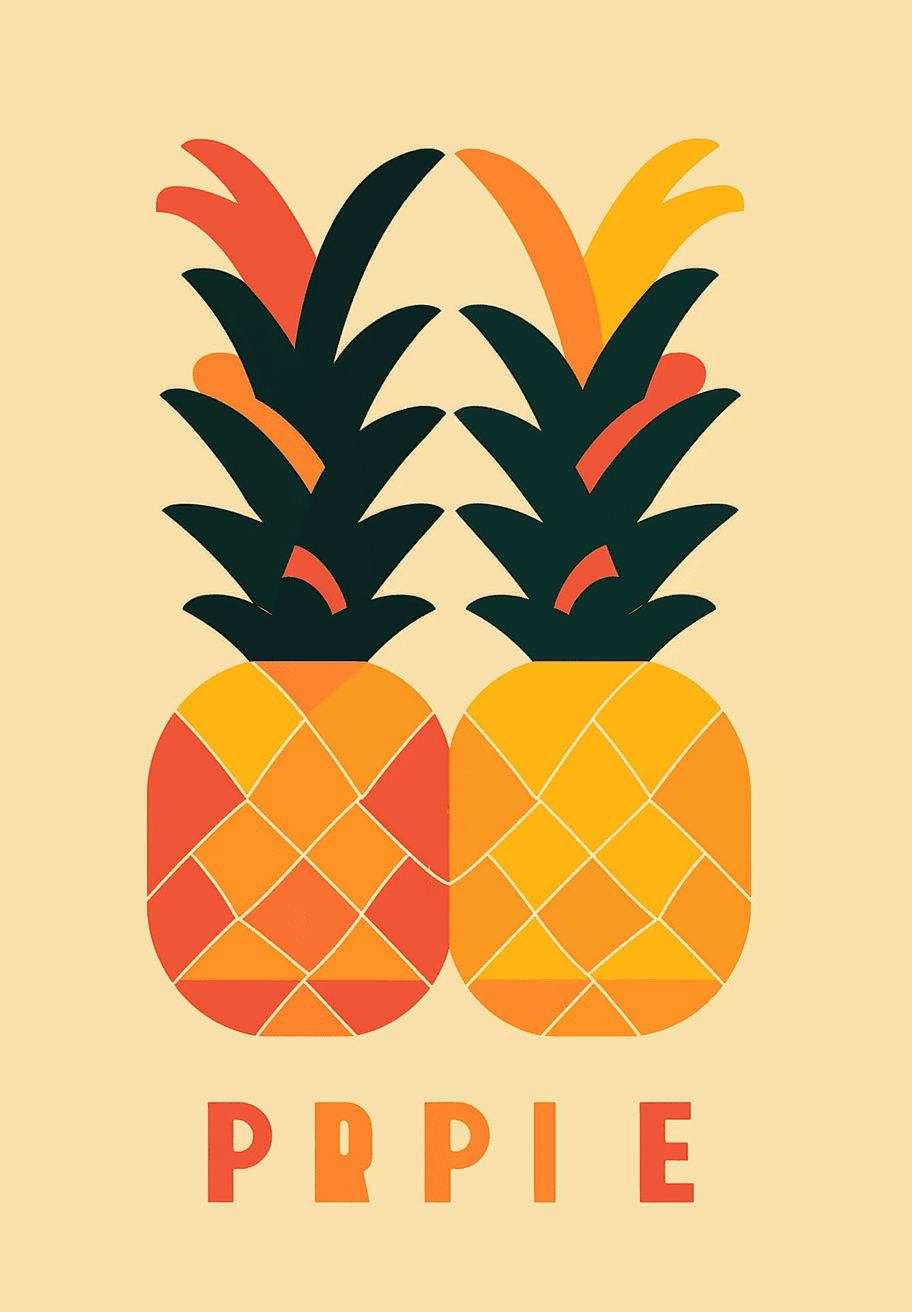 Pineapple Picnic original repeating artwork