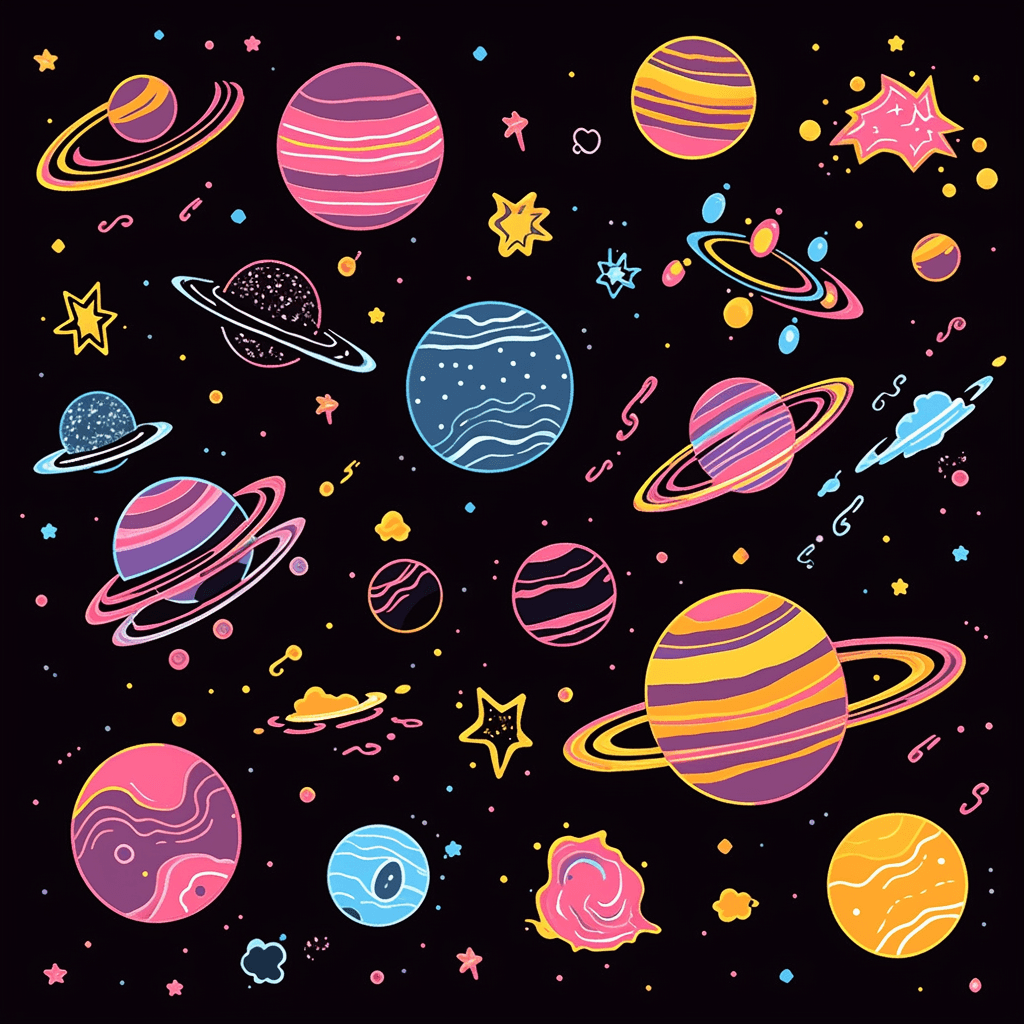 Planet Amber original repeating artwork