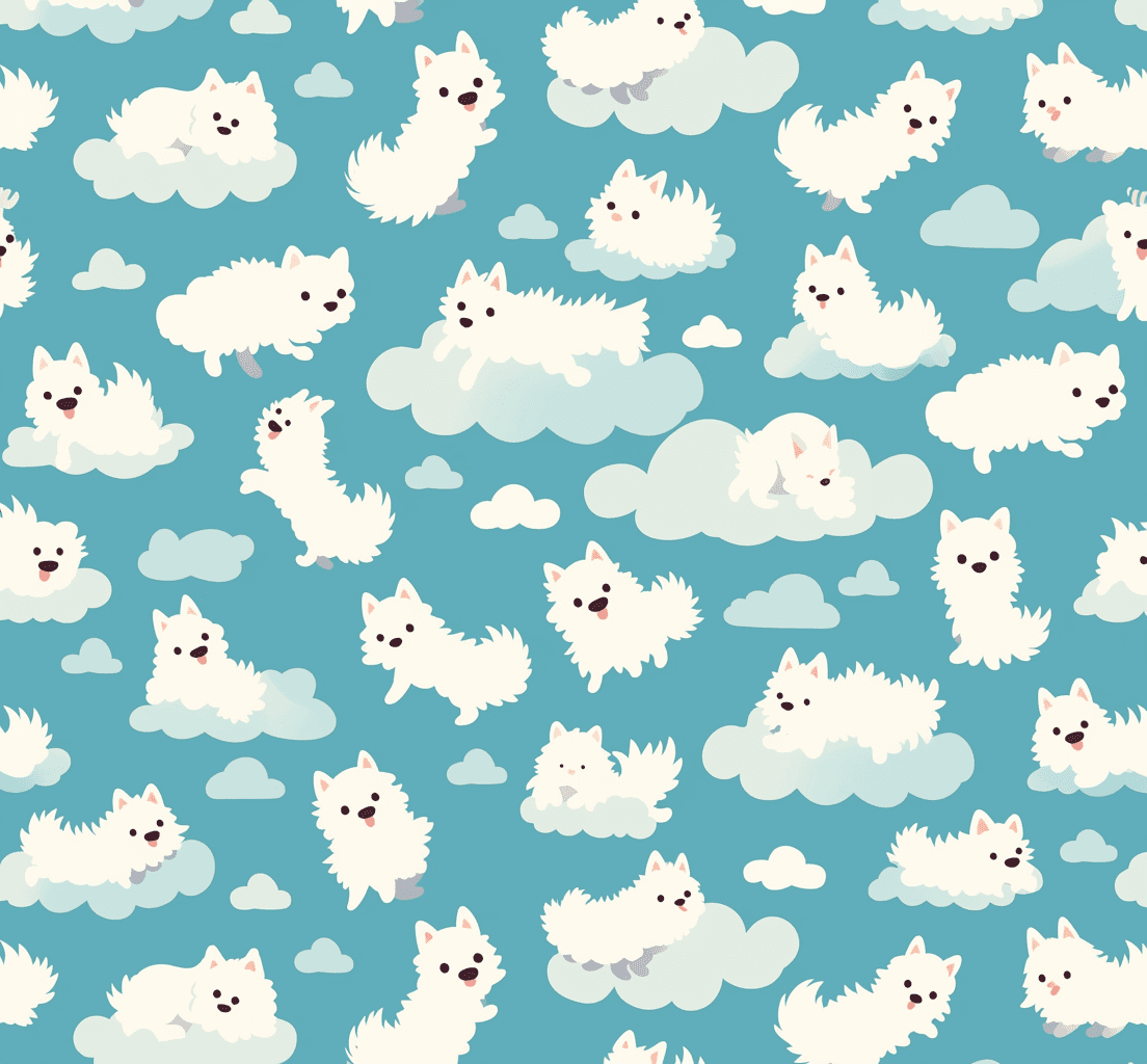 Dog Party original repeating artwork