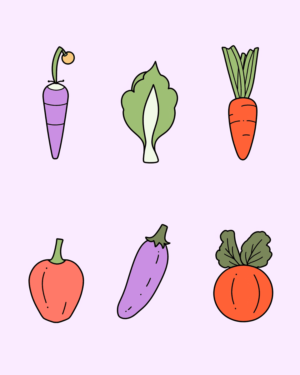 Veggies Rush original repeating artwork