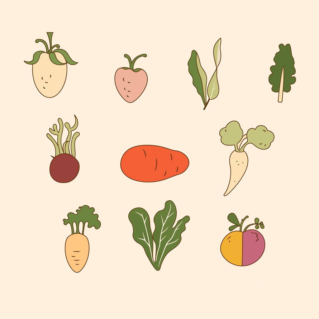 Veggies Echo original repeating artwork