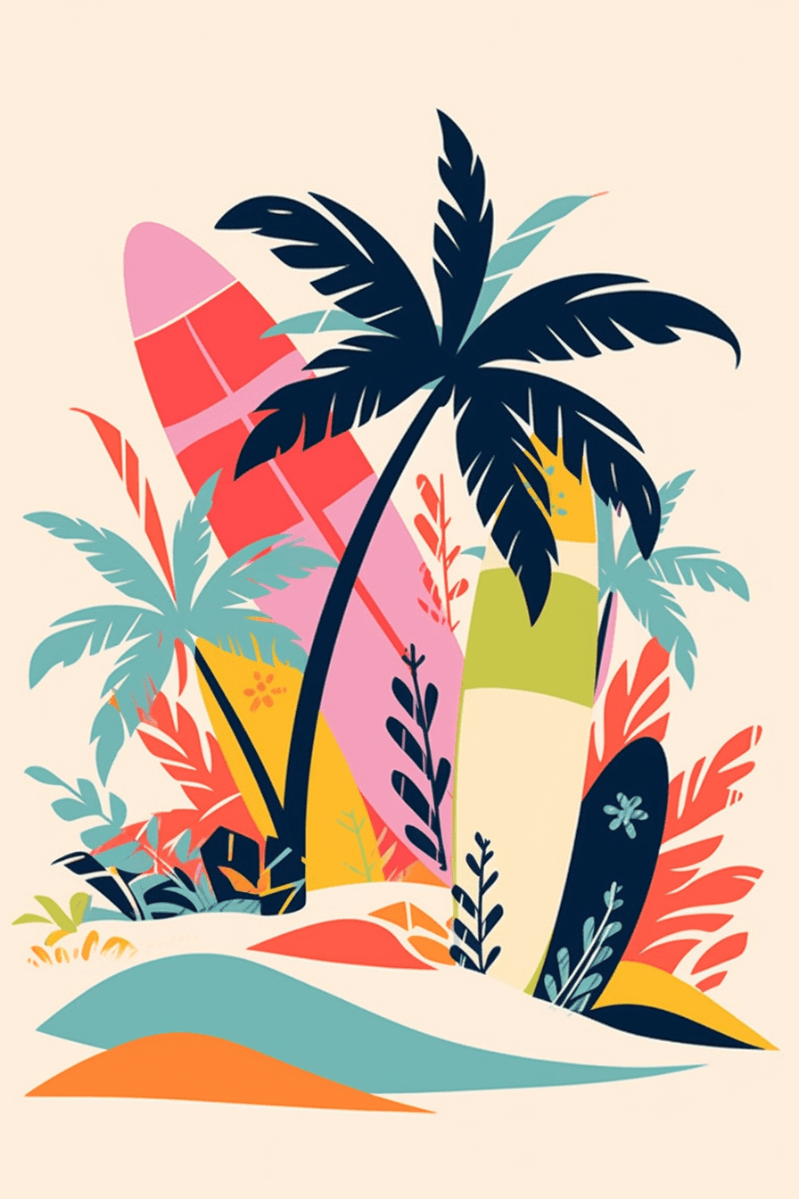 Palm Tree Gang original repeating artwork