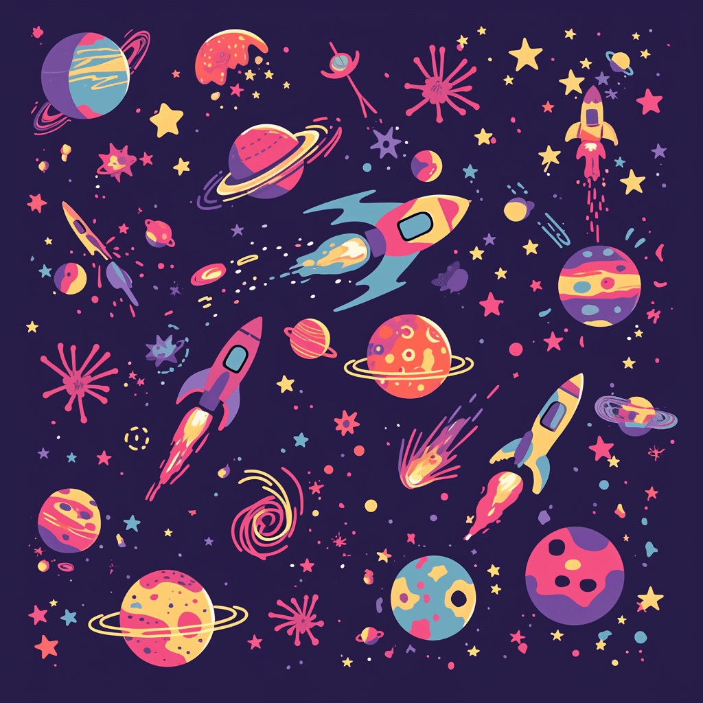Rocket Echo original repeating artwork