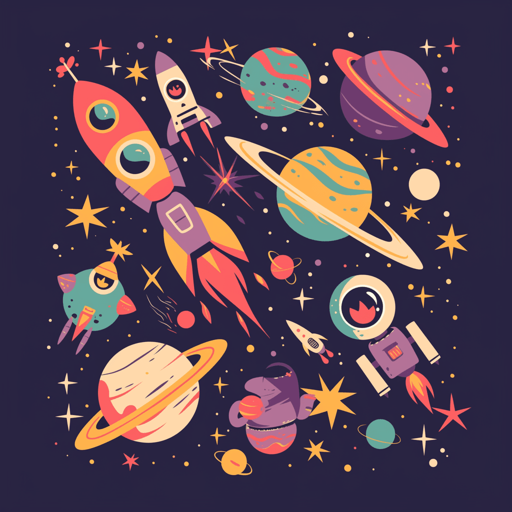 Rocket Groove original repeating artwork