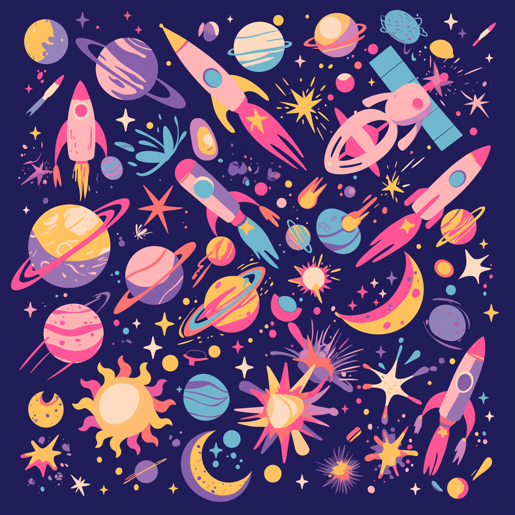 Rocket Jam original repeating artwork