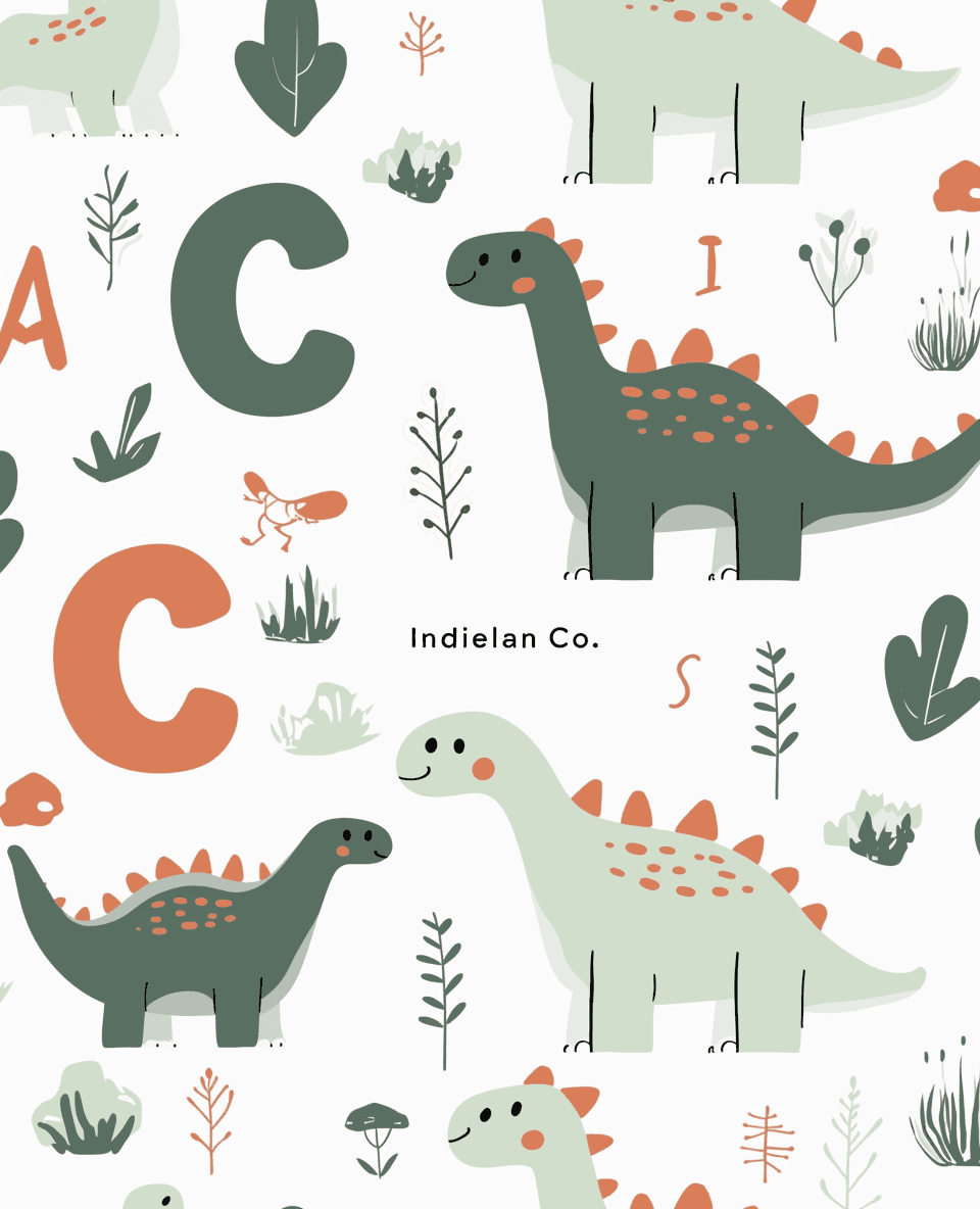 Dinosaur Festival original repeating artwork