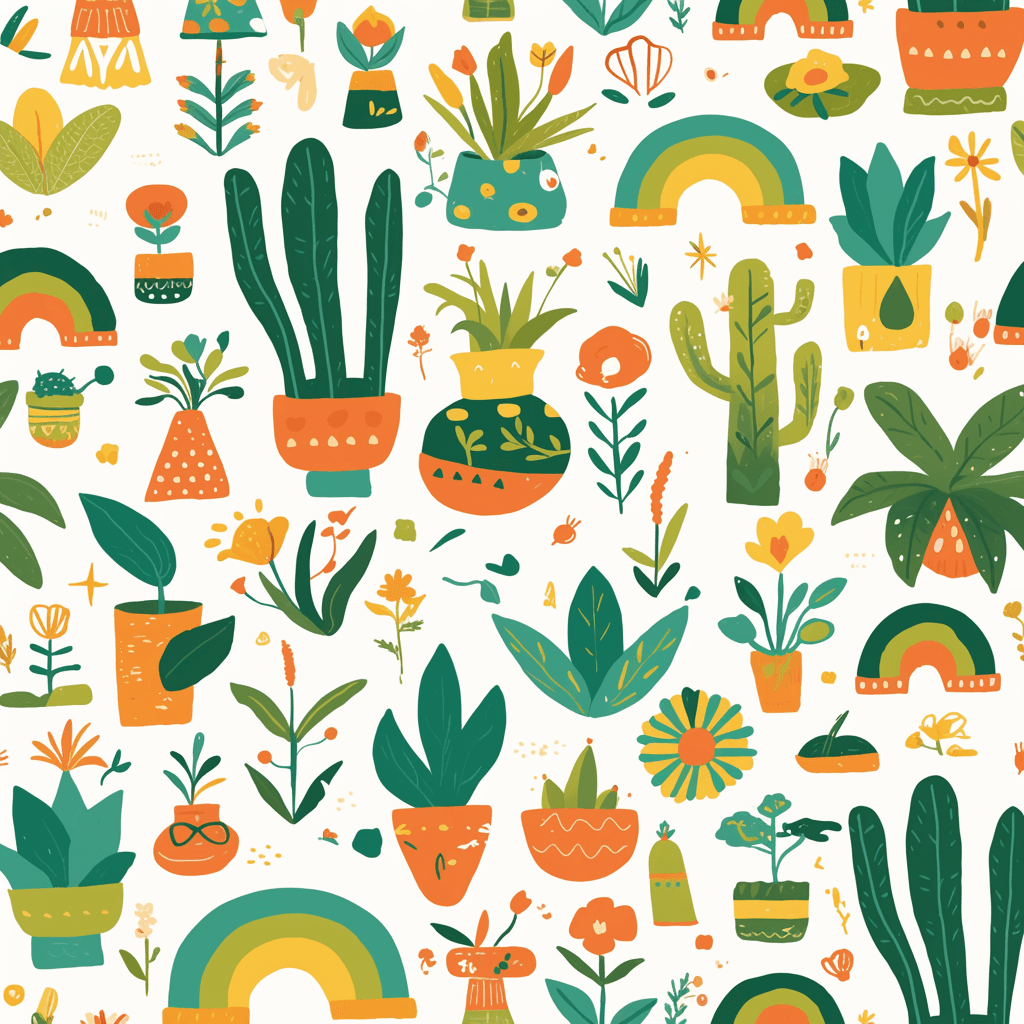 Plants Festival original repeating artwork