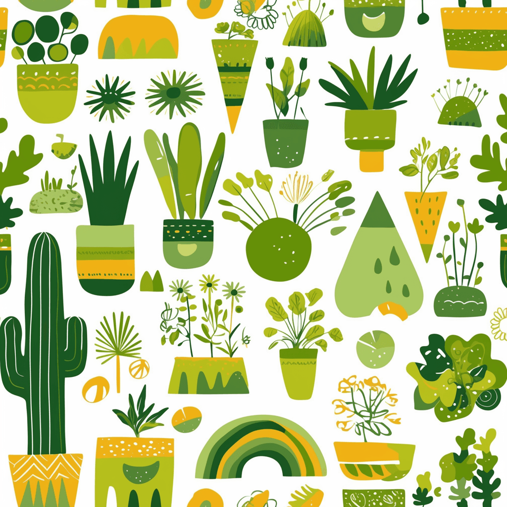 Plants Carnival original repeating artwork