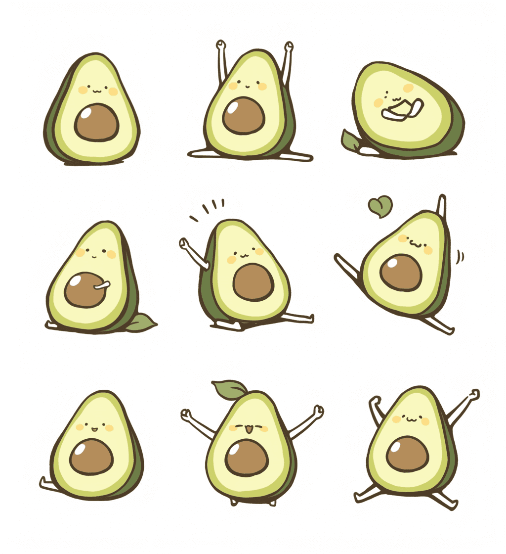 Avocado Rhythm original repeating artwork