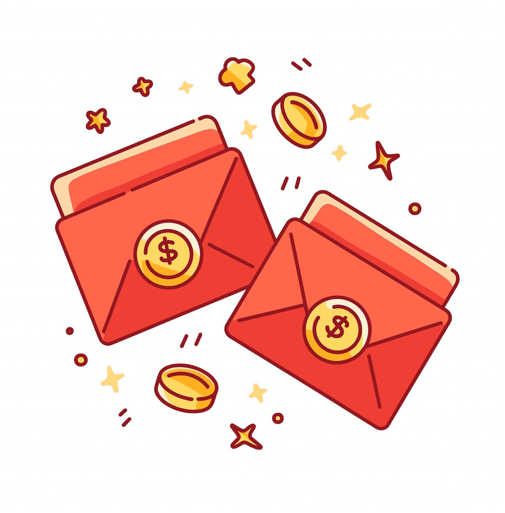 Red Envelope Pals original repeating artwork