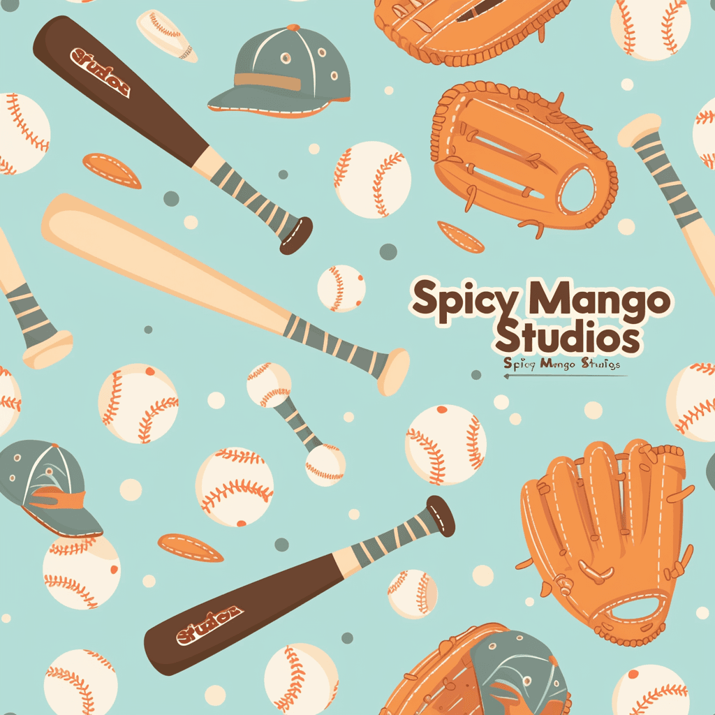 Baseball Coast original repeating artwork
