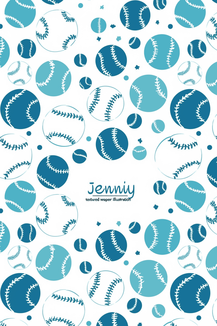 Baseball Winter original repeating artwork