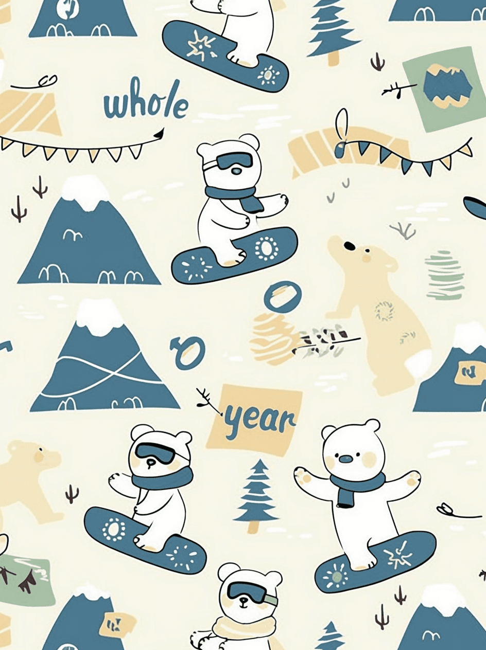 Ski Party original repeating artwork
