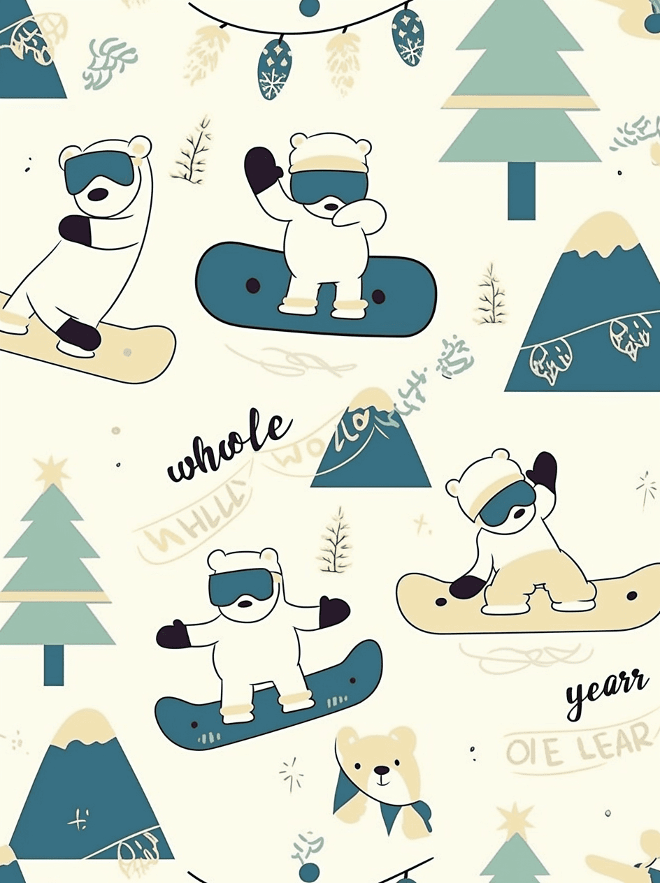 Ski Team original repeating artwork