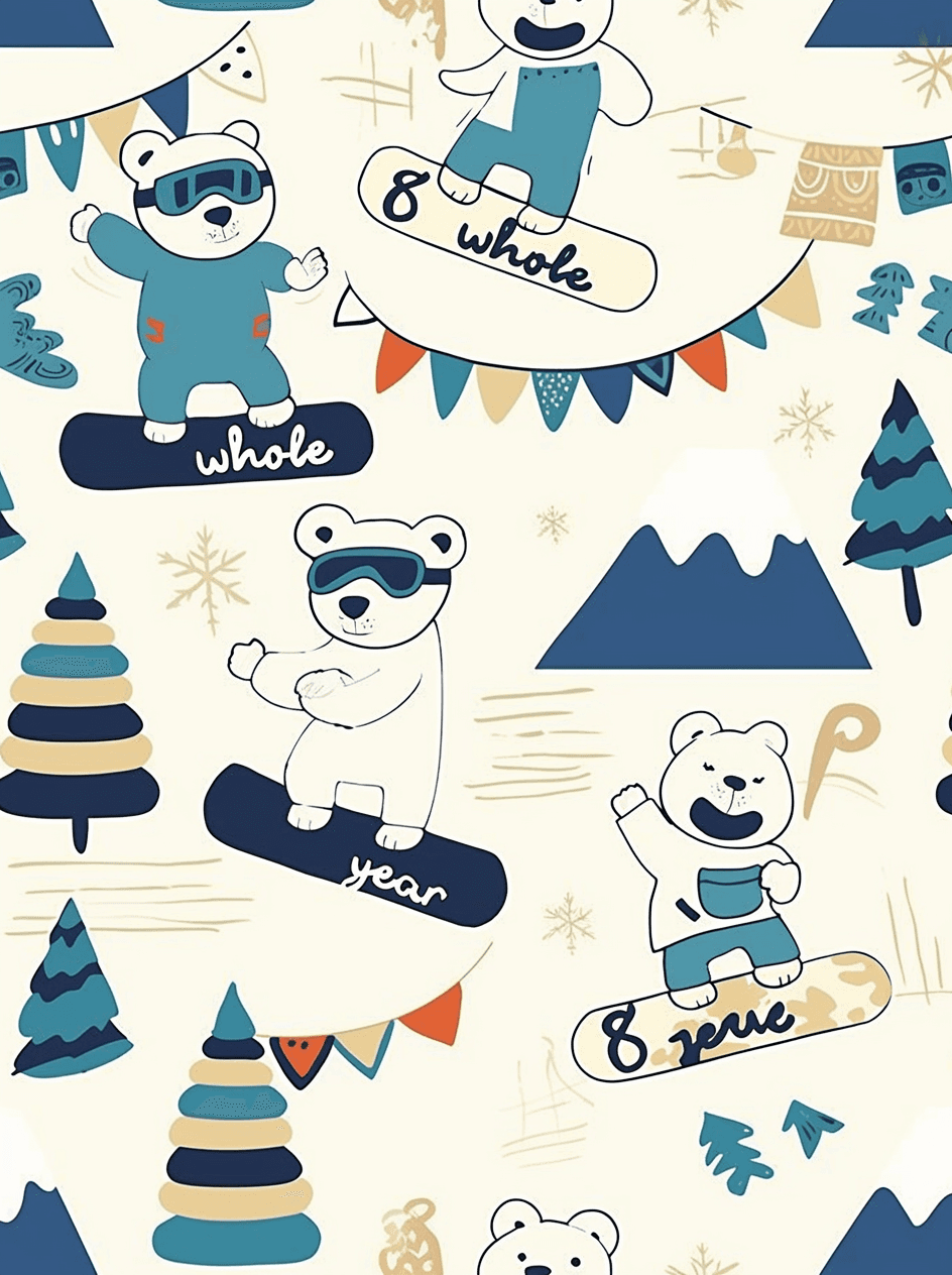 Ski Tribe original repeating artwork