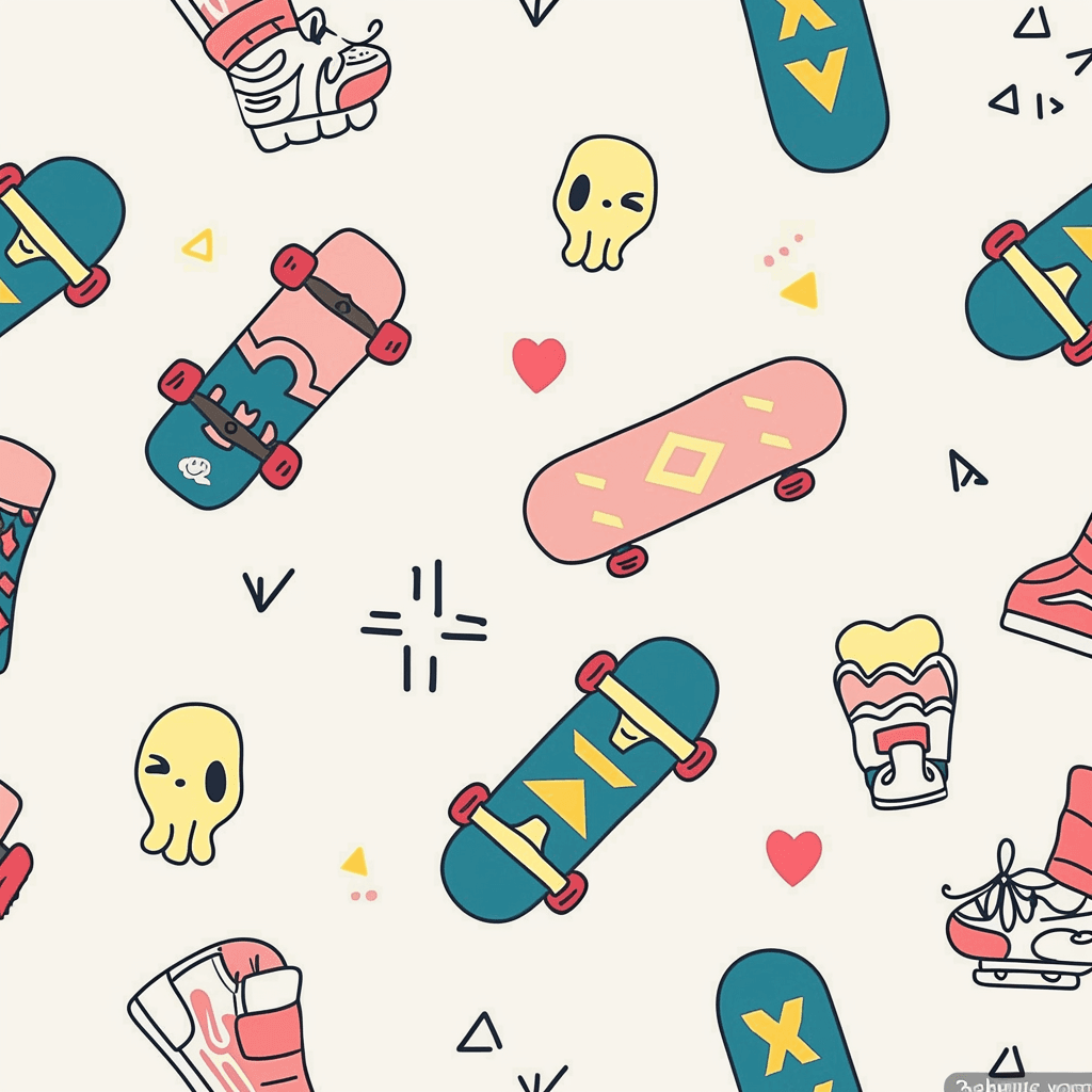 Skateboard Glide original repeating artwork