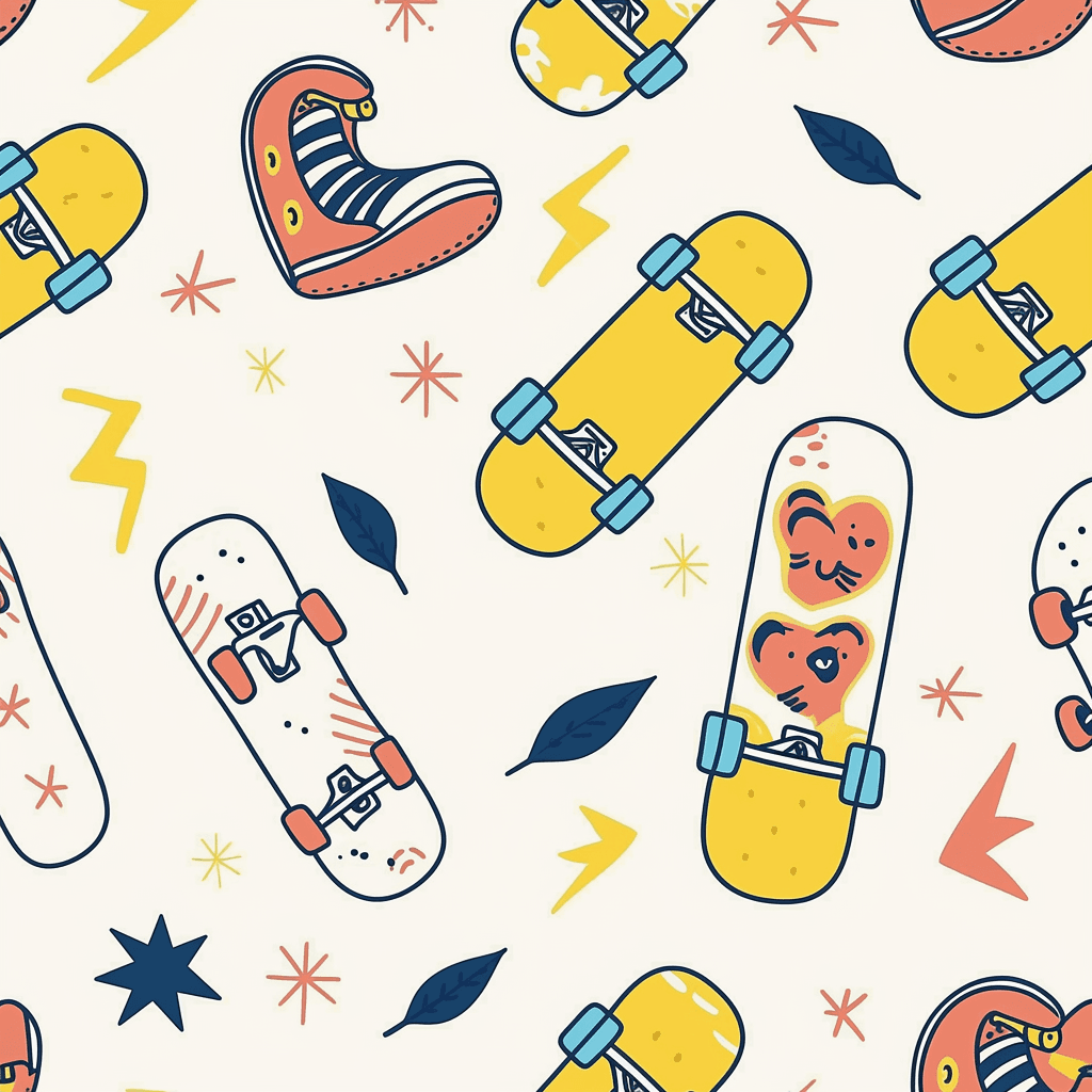 Skateboard Roam original repeating artwork