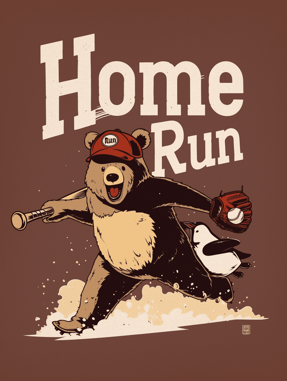 Baseball Uptown original repeating artwork