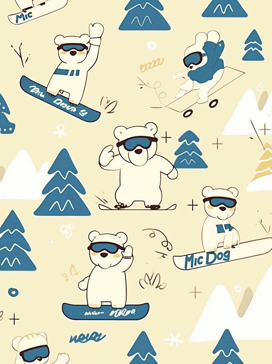 Skateboard Bright original repeating artwork