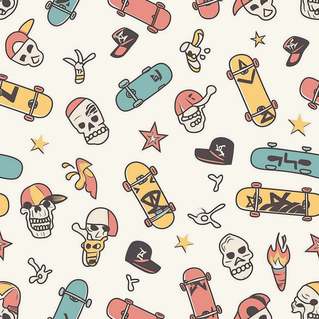 Skateboard Shade original repeating artwork