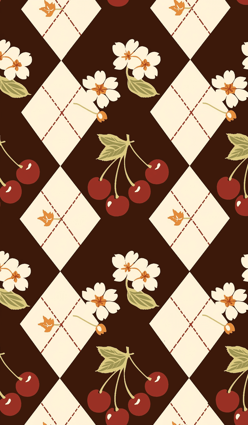 Cherry Golden original repeating artwork