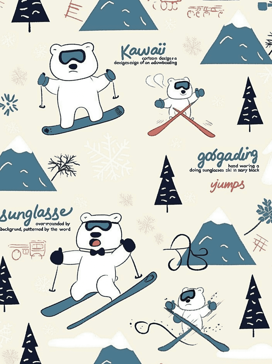 Ski Squad original repeating artwork