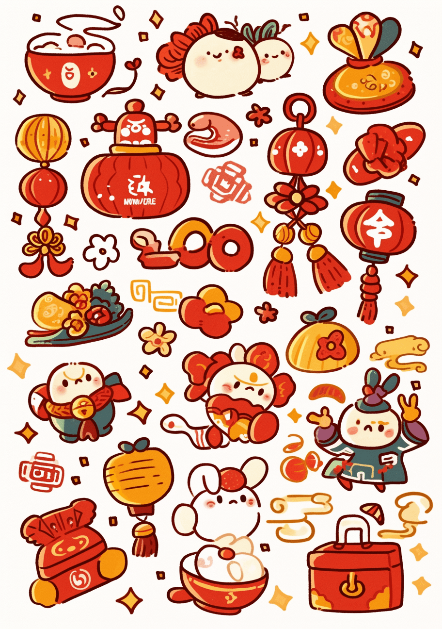 Lunar New Year Design Bop original repeating artwork