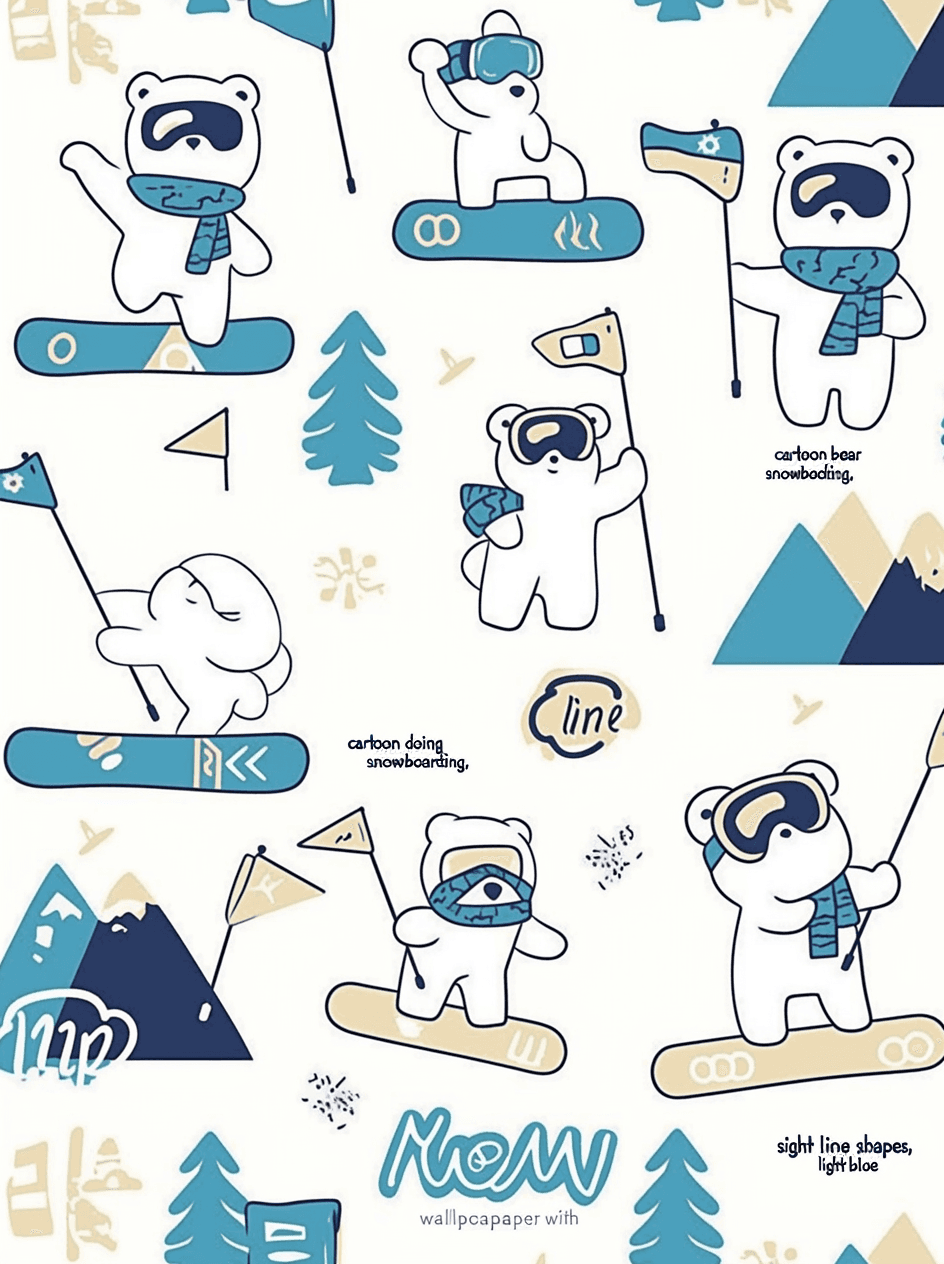 Ski Club original repeating artwork