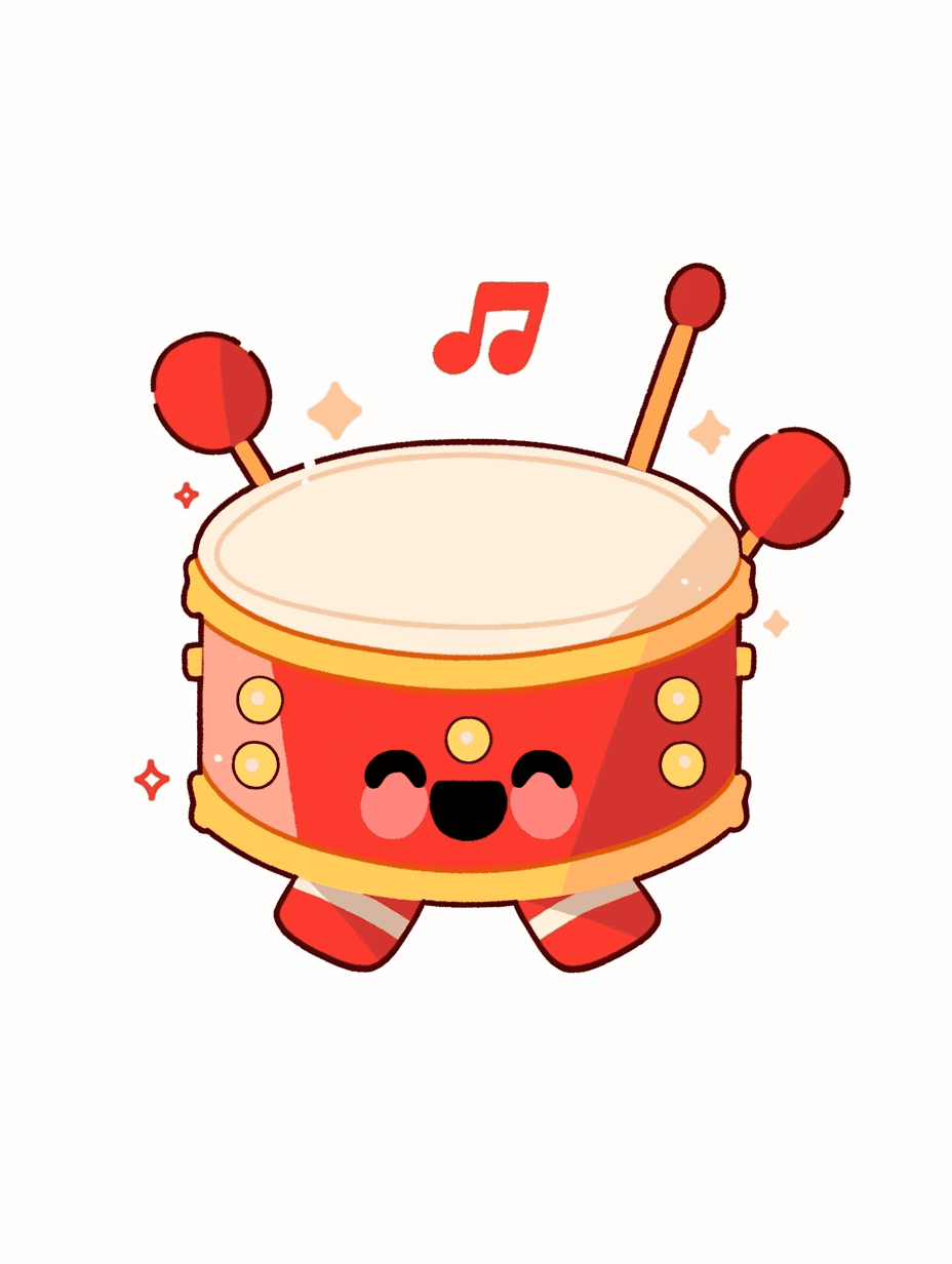 Lunar New Year Drum original repeating artwork
