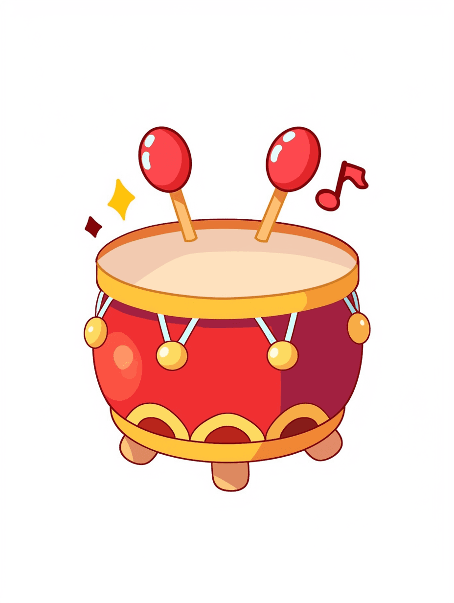 Lunar New Year Drum Club original repeating artwork