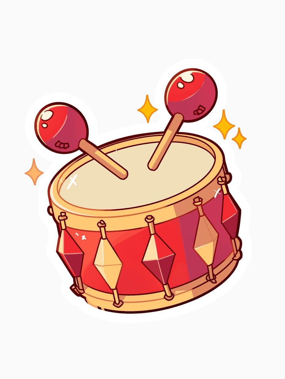 Lunar New Year Drum Pals original repeating artwork