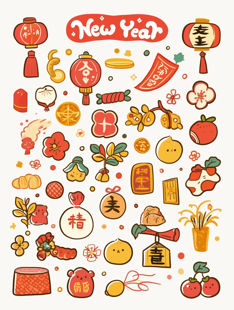 Lunar New Year Design Tune original repeating artwork