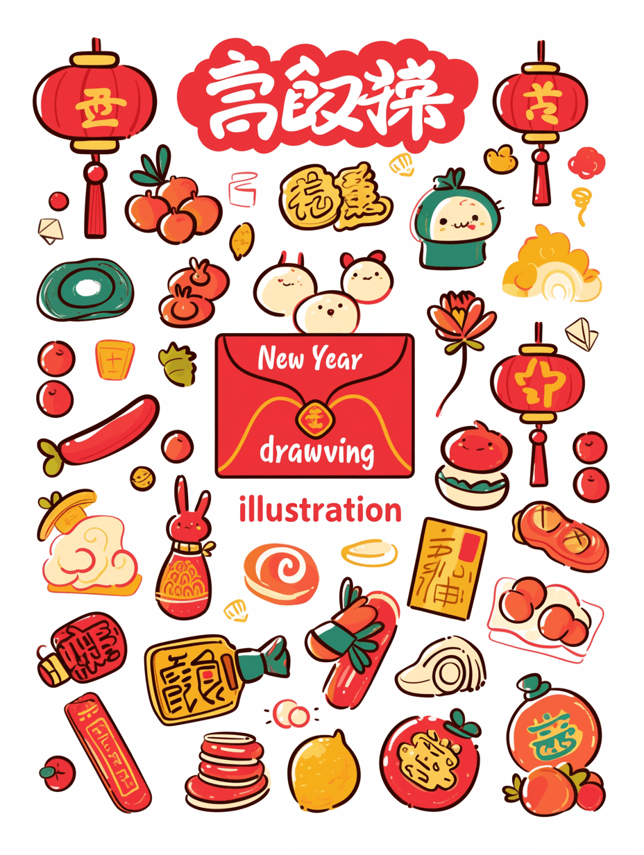 Lunar New Year Design Dash original repeating artwork