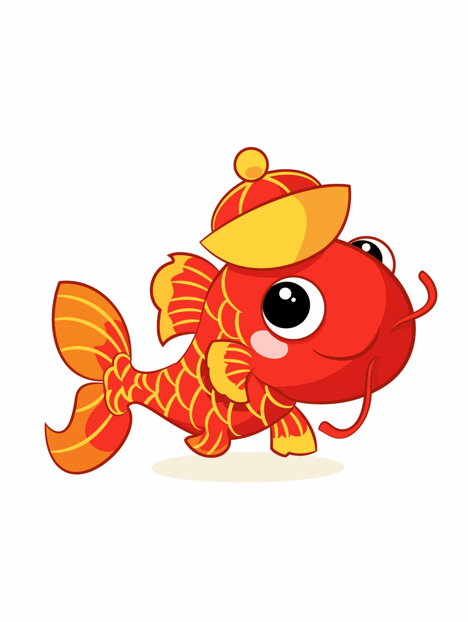 Lunar New Year Fish Pals original repeating artwork