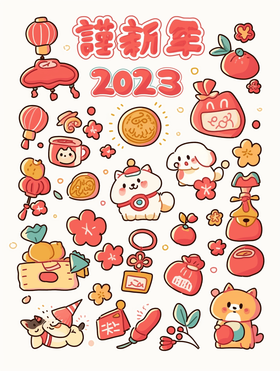 Lunar New Year Design Pop original repeating artwork
