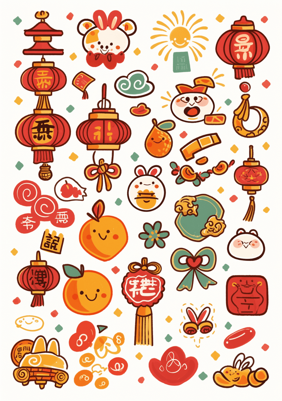 Lunar New Year Design Party original repeating artwork